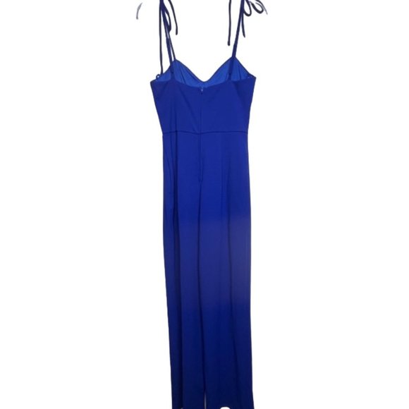 NEW Crystal Sky Strappy Blue Wide Leg Feminine Jumpsuit Medium - Picture 4 of 12